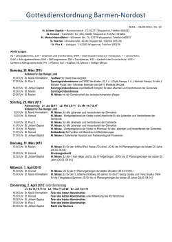 Gottesdienstordnung Barmen-Nordost