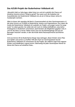 Helfen Sie mit... - Budenheimer Volksbank eG