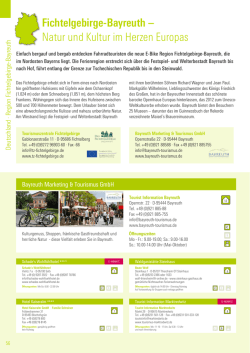 Fichtelgebirge-Bayreuth &ndash; Natur und Kultur im Herzen Europas