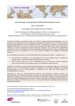 Learn2Change -Internationale LernWerkStatt Globales Lernen 31.5