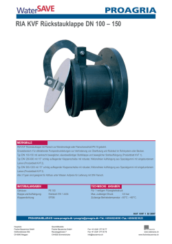 RIA KVF Rückstauklappe DN 100 – 150