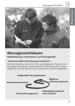 Managementwissen - Bildungsstätte Gartenbau Grünberg
