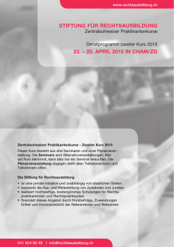 Detailprogramm 2/2015 - Stiftung für Rechtsausbildung