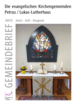 Juni-August 2015 - Evangelische Petruskirchengemeinde Stuttgart