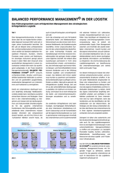 Balanced Performance Management in der Logistik