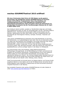 wachau GOURMETfestival 2015 eröffnet!