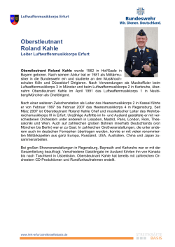 Vita Oberstleutnant Roland Kahle, Leiter Luftwaffenmusikkorps Erfurt