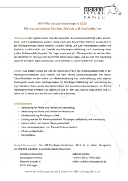 HFP-Pferdesportmodereport 2015 Informationsblatt
