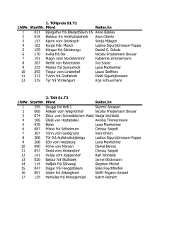 1. Töltpreis S1.T1 LfdNr. StartNr. Pferd Reiter/in 1