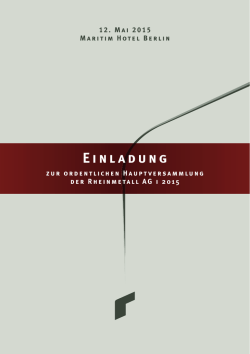 Einladung zur ordentlichen Hauptversammlung der Rheinmetall AG