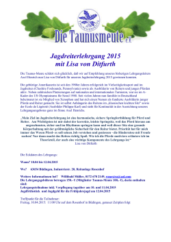 Jagdreiterlehrgang 2015 mit Lisa von Ditfurth