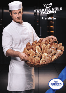 Preisliste Fabrikladen - Romer`s Hausbäckerei AG
