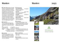 Wanderprogramm 1. Jahreshälfte 2015