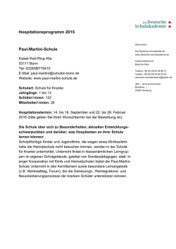 Hospitationsprogramm 2015 Paul-Martini-Schule