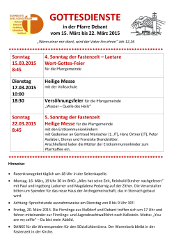GOTTESDIENSTE - Marktgemeinde Nussdorf