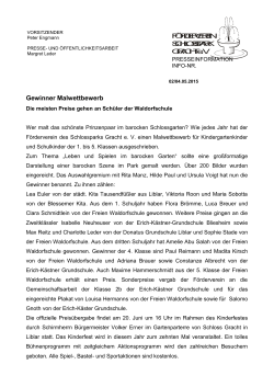 Gewinner Malwettbewerb - Förderverein Schlosspark Gracht