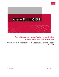 Hydraulische Anschlusseinheit der Serie 293.1 X