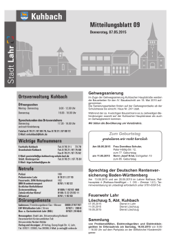 Mitteilungsblatt Kuhbach 09 / 2015 (application/pdf)
