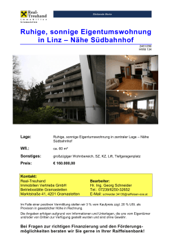 Ruhige, sonnige Eigentumswohnung in Linz – Nähe Südbahnhof