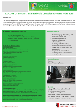 ECOLOGY OF BIG CITY, Internationale Umwelt