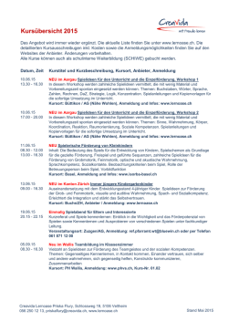Kursübersicht 2015