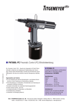 PNT800L-PC Pneumatic Control (PC) Blindnietwerkzeug