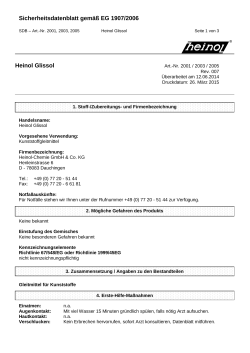 Sicherheitsdatenblatt gemäß EG 1907/2006 Heinol