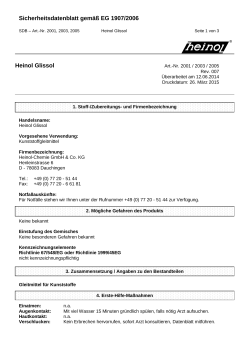 Sicherheitsdatenblatt gem&auml;&szlig; EG 1907/2006 Heinol