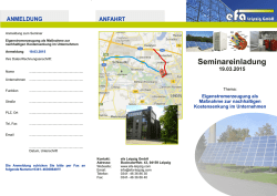 Seminar - Eigenstromerzeugung am 19.03.2015