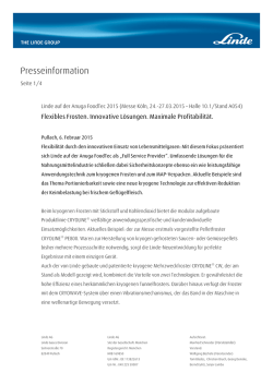 PR Bericht Anuga FoodTec 2015