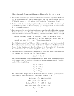 Numerik von Differentialgleichungen - Blatt 4, für den 15. 4
