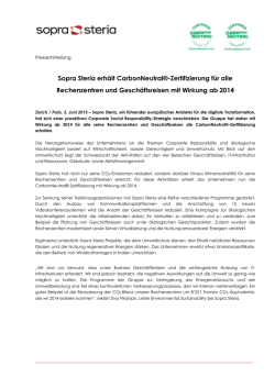 Sopra Steria erhält CarbonNeutral