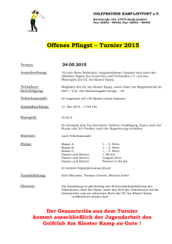 Offenes Pfingst – Turnier 2015