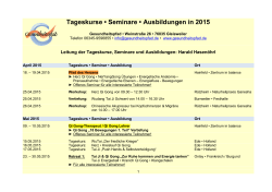 Seminarkalender 2015