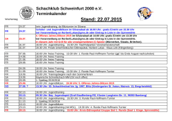 Terminplan - Schachklub Schweinfurt 2000