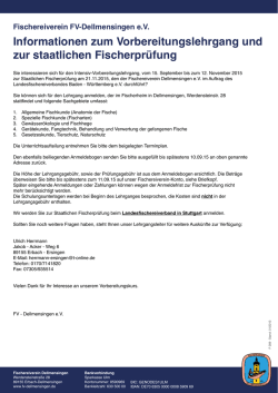 Informationen zum Vorbereitungslehrgang und zur staatlichen