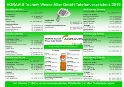 AGRAVIS Technik Weser-Aller GmbH Telefonverzeichnis 2015