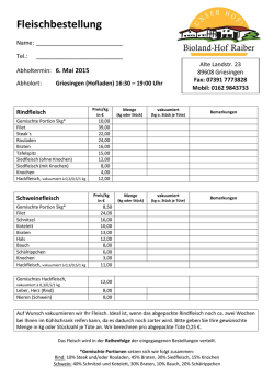 Fleischbestellung - Biolandhof Raiber