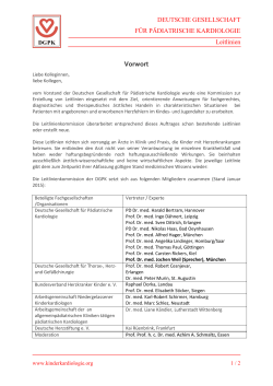 Vorwort - DGPK-Deutsche Gesellschaft für Pädiatrische Kardiologie