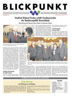 Stadtrat Richard Fischer erhält Verdienstorden