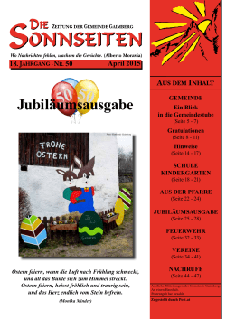Jubil&auml;umsausgabe - April 2015