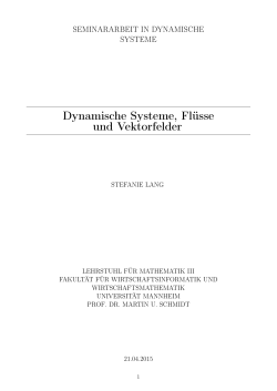 Dynamische Systeme, Fl&uuml;sse und Vektorfelder