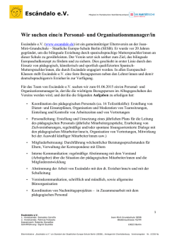 Zum / die Stellenausschreibung