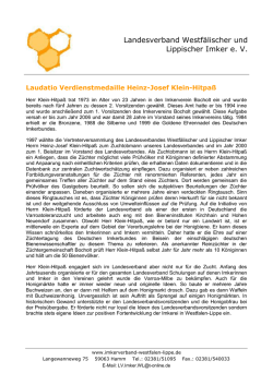 Heinz-Josef Klein-Hitpa&szlig; - Landesverband Westf&auml;lischer und