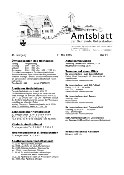 Amtsblatt kw21 - Gemeinde Unterstadion