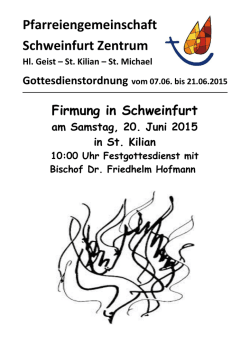 Gottesdienstordnung - Pfarrei Heilig Geist Schweinfurt