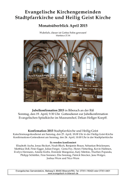 Evangelische Kirchengemeinden Stadtpfarrkirche und Heilig Geist