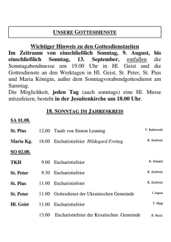 Gottesdienstzeiten