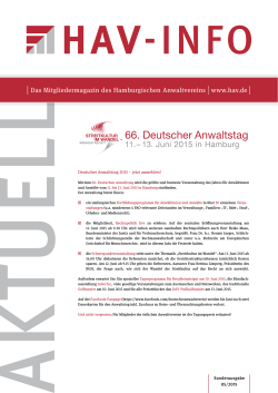 HAV Info Aktuell 05_2015 - Hamburgischer Anwaltverein eV