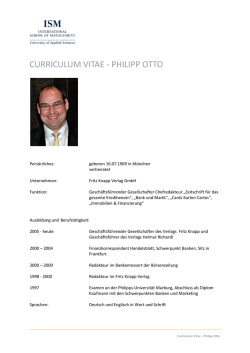 CURRICULUM VITAE - PHILIPP OTTO